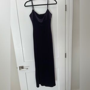 BCBG Dark plum velvet maxi dress